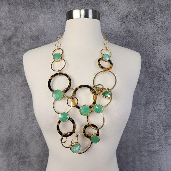 Kate Spade Womens Sun Kissed Sparkle Statement Necklace One Size Tortoiseshell - Picture 1 of 7
